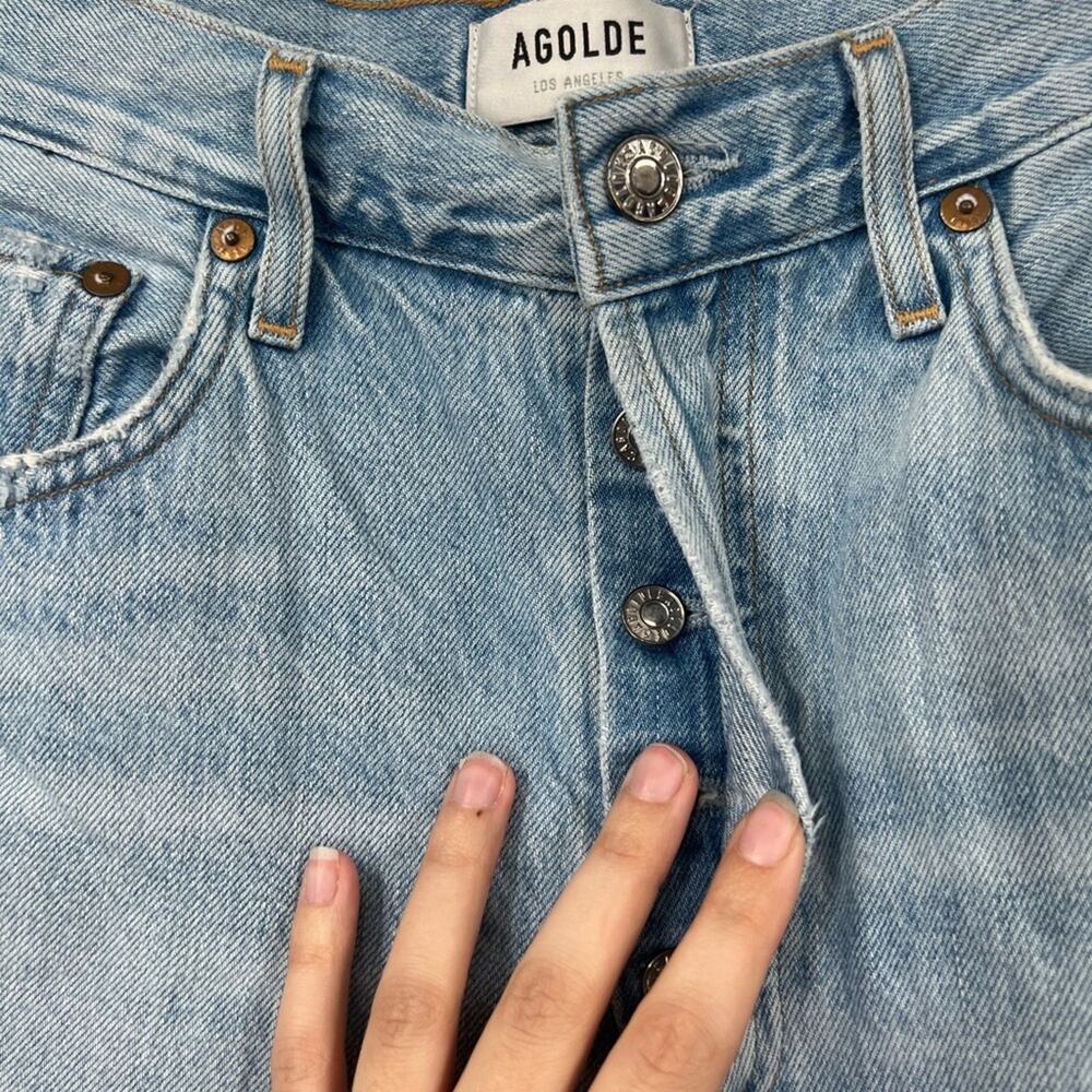 AGOLDE Riley High Rise Straight Crop Jeans Button Fly - Picture 4 of 9